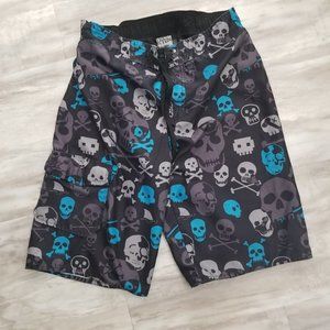 Hang Ten Skull Swim Trunks Size Large